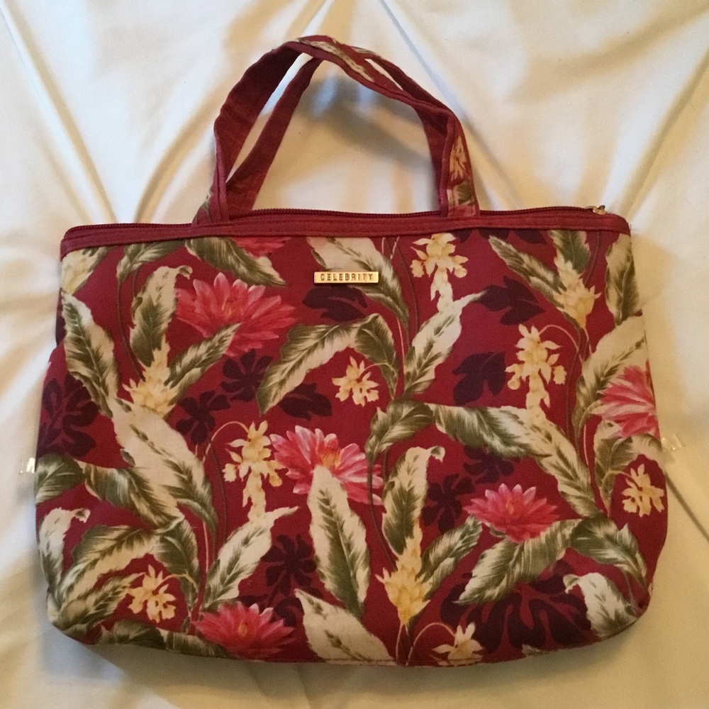 Floral Tote Bag in Burgundy